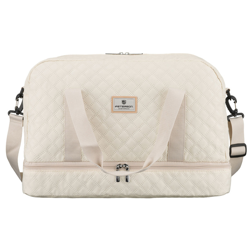 Sportowa, treningowa torba w beżowym kolorze wykonana z poliestru - Peterson