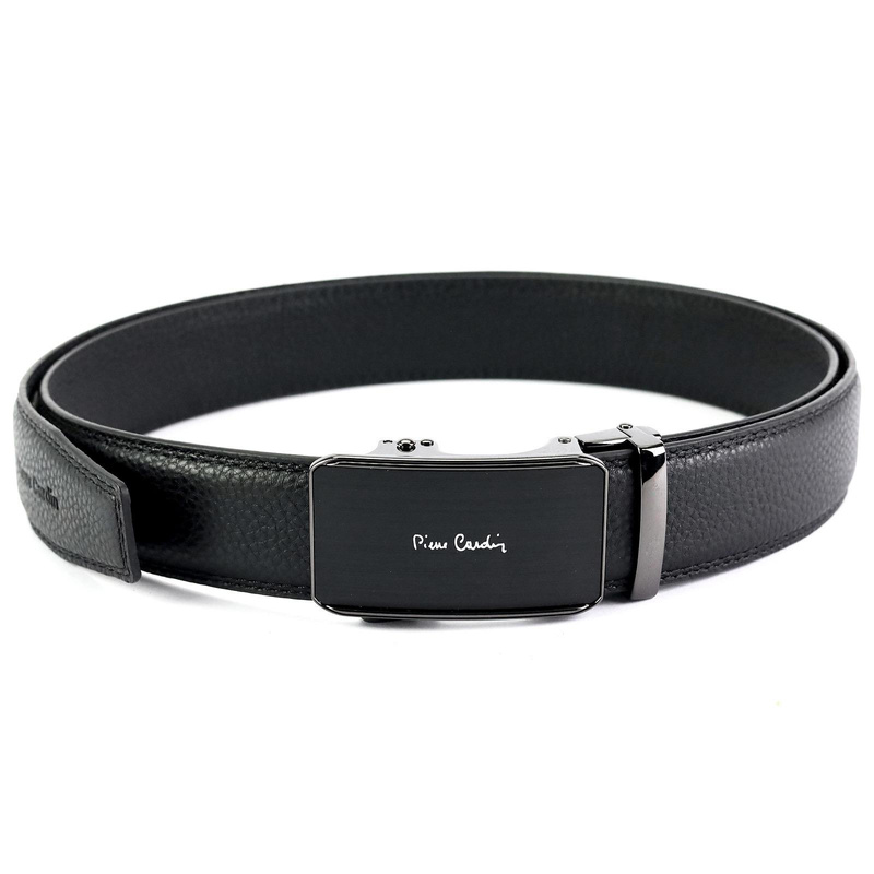 Pierre Cardin stylowy pasek do spodni skóra naturalna samozaciskowa klamra