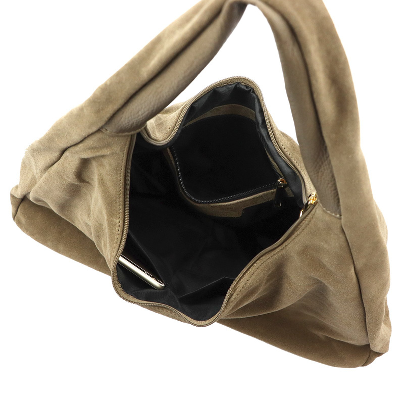 Vera Pelle damska shopperbag skóra naturalna zamsz torebka na ramię pojemna