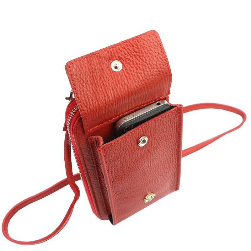 Gregorio etui na telefon z paskiem na ramię portfel torebka skóra naturalna
