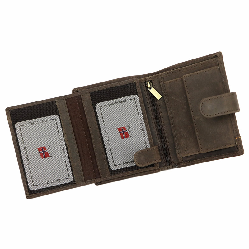 Nordee portfel męski skóra naturalna duży pionowy rozbudowany na zatrzask