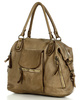 Torba biznesowa bowling retro bag skórzana - MARCO MAZZINI beżowa taupe