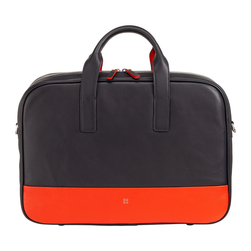 DuDu torba na laptopa aktówka z paskiem skóra naturalna torba do pracy
