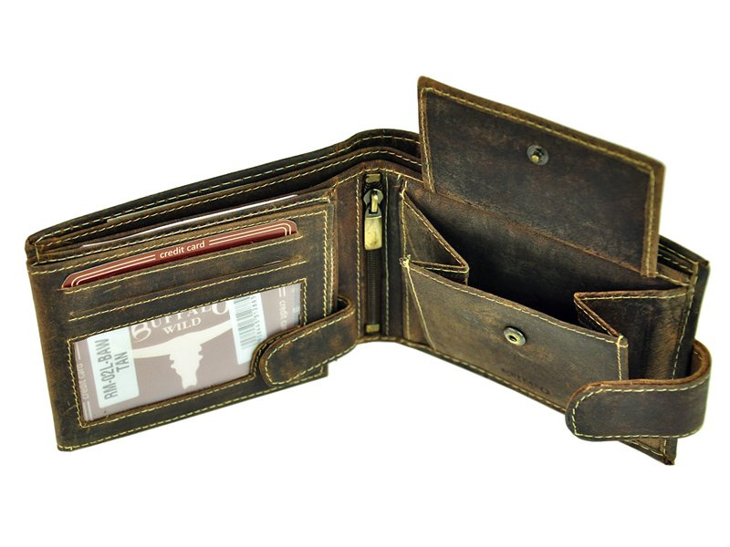 Klasyczny skórzany męski portfel Buffalo Wild