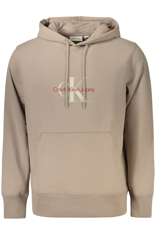 CALVIN KLEIN BLUZA BEZ ZAMKA MĘSKA BEŻOWA