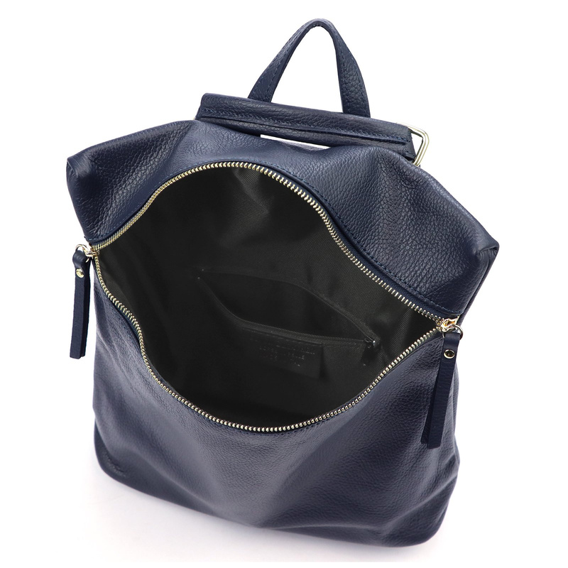 Vera Pelle Damski plecak z prawdziwej skóry duży z kieszeniami miejski