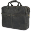 Duża solidna skórzana torba Beltimore na laptopa dokumenty czarna nubuk M87