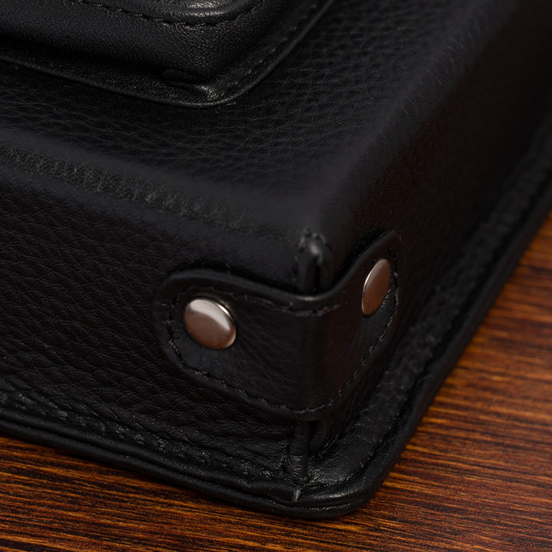 Skórzana kabura kelnerska saszetka na pasek etui dla kelnera czarna Beltimore U11