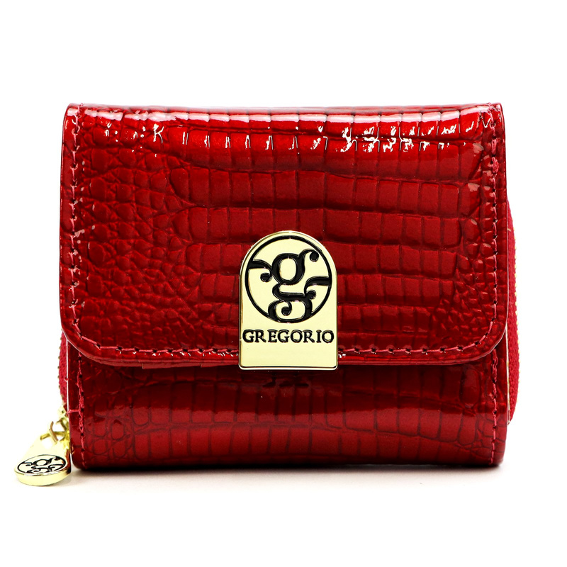 Gregorio mała portmonetka damska skóra naturalna portfel skóra krokodyla