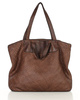 Torba damska pleciona shopper & shoulder leather bag MARCO MAZZINI brąz
