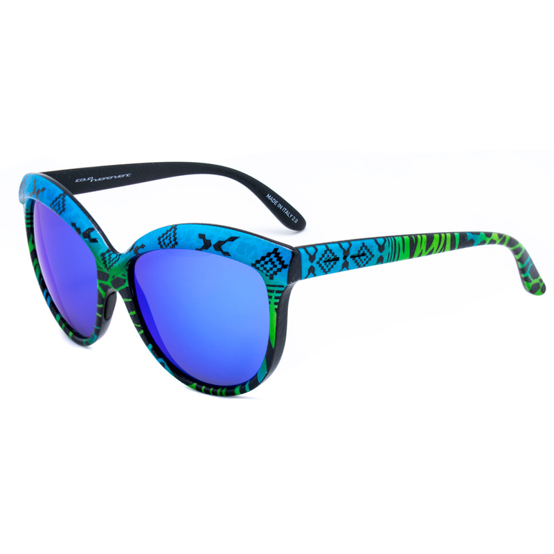 Okulary ITALIA INDEPENDENT 0092INX033000. Okulary przeciwsłoneczne, Kolor czarny niebieski zielony. Kobieta.