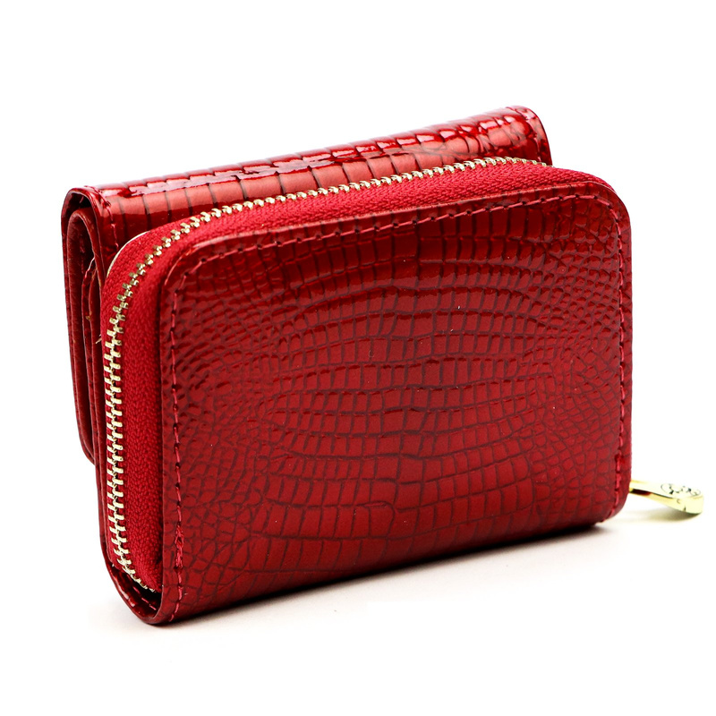Gregorio mała portmonetka damska skóra naturalna portfel skóra krokodyla