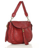 Marco Mazzini Torebka classic saddle bag ze skóry naturalnej na ramie czerwony