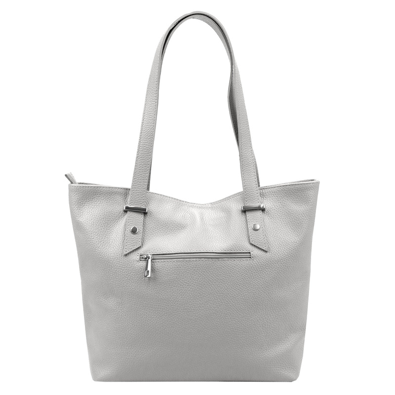 Duża damska shopperbag skórzana z kieszeniami torebka na ramię MiaMore