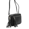 Damska listonoszka torebka Skórzana z brelokiem frędzlem i kieszeniami Luka