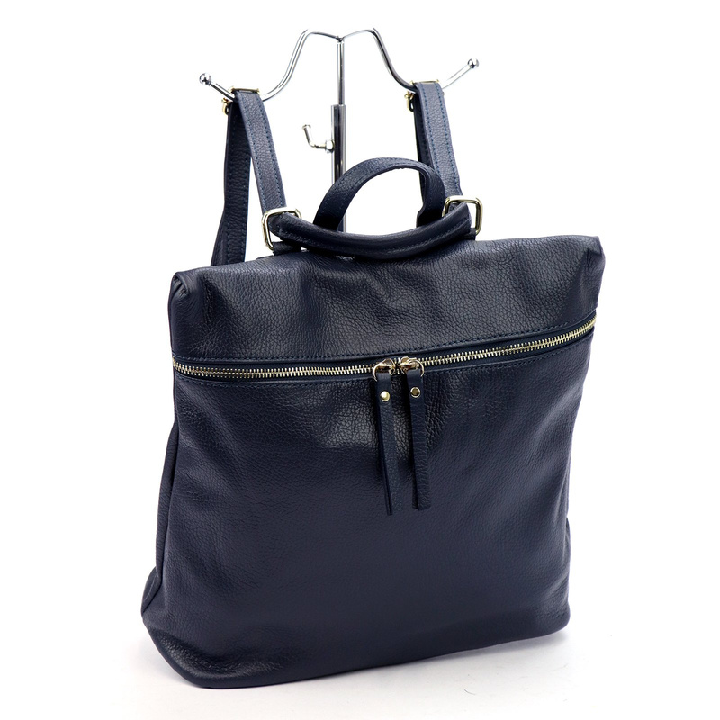 Vera Pelle Damski plecak z prawdziwej skóry duży z kieszeniami miejski