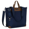 Duża, granatowa shopperka damska, jednokomorowa, zawieszona na uchwytach i doczepianym pasku - Peterson