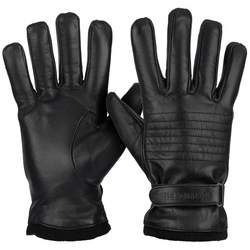 Rękawiczki skórzane męskie czarne polar ciepłe BELTIMORE K34 : Kolory - czarny, Rozmiar rękawiczek - L