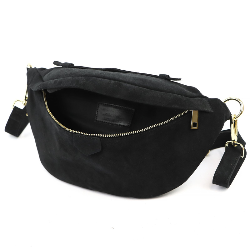 Miejska Skórzana zamszowa nerka saszetka przez ramię z kieszenią Luka