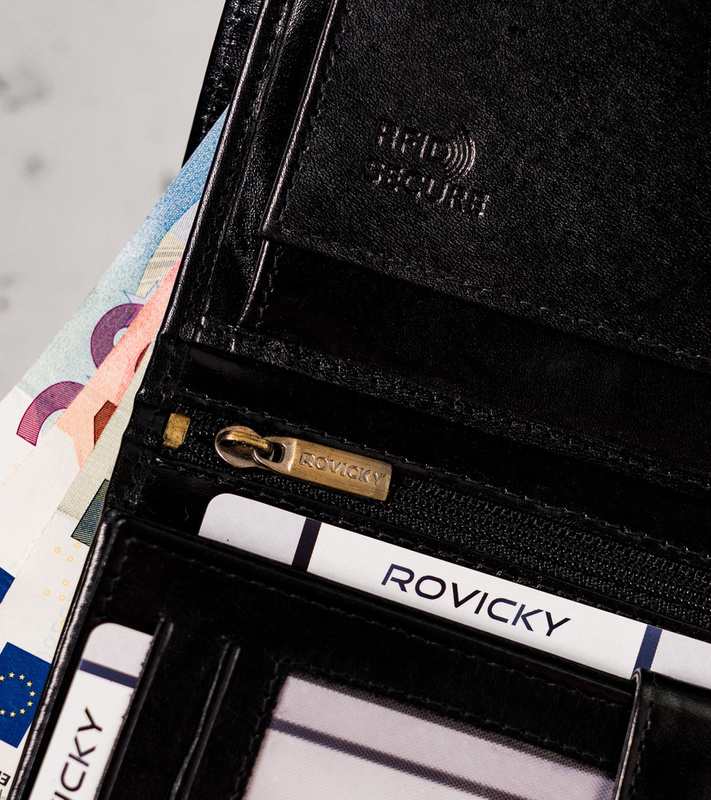 Skórzany męski portfel Rovicky N62-RVT RFID