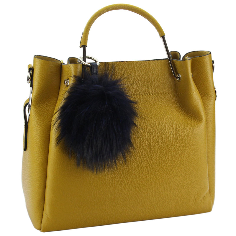 Gregorio Zawieszka pompon brelok z piórami do kluczy do torebki elegancki