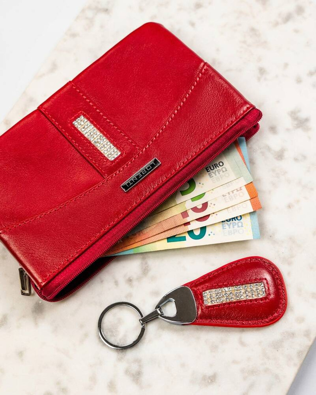 Damska portmonetka z cyrkoniami od Lorenti z RFID