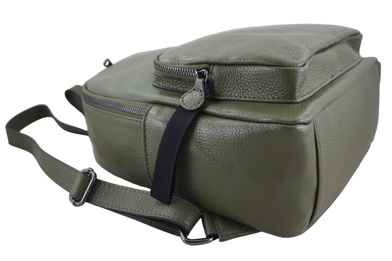 Elegancki plecak skórzany - Zielony