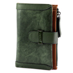 Eslee Duży Portfel Damski Podłużny Pionowy Skóra Eko Na Zatrzask