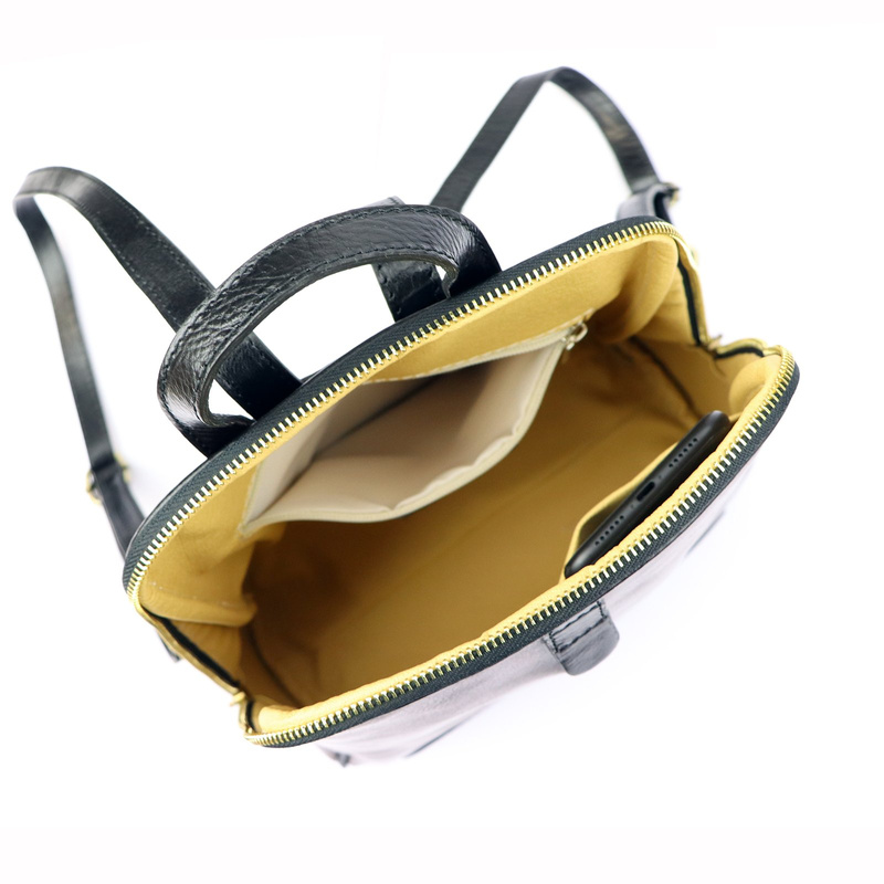 Florence Miejski Damski plecak skóra naturalna z kieszeniami na suwak