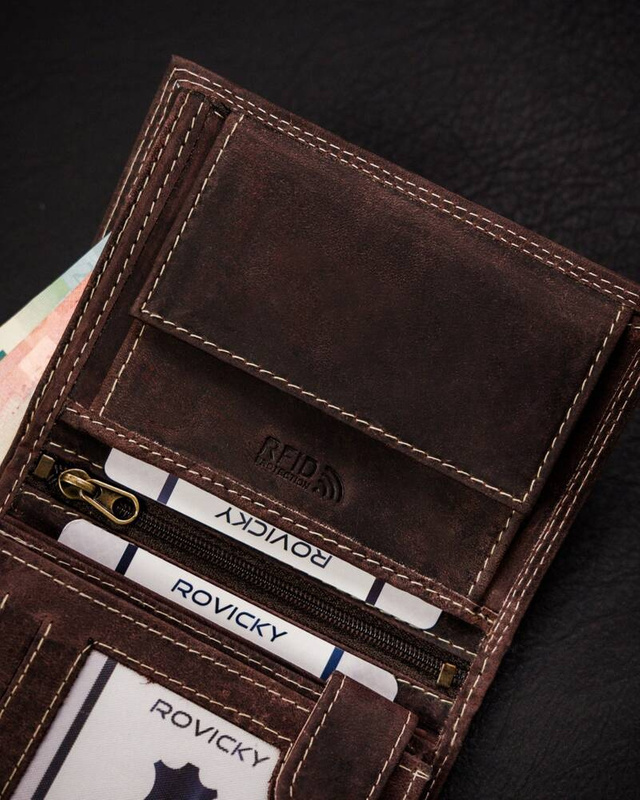 Skórzany męski portfel Wild N4-CHM-NL RFID