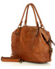 Torba biznesowa bowling retro bag skórzana - MARCO MAZZINI brąz camel