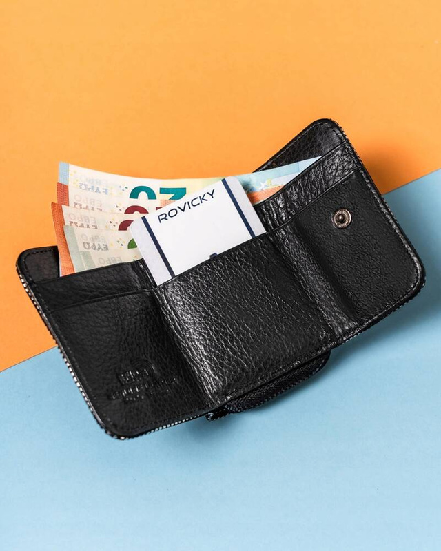 Mały błyszczący portfel damski Lorenti z RFID