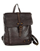 MARCO MAZZINI Miejski plecak skórzany w stylu old look handmade leather ciemny brąz caffe