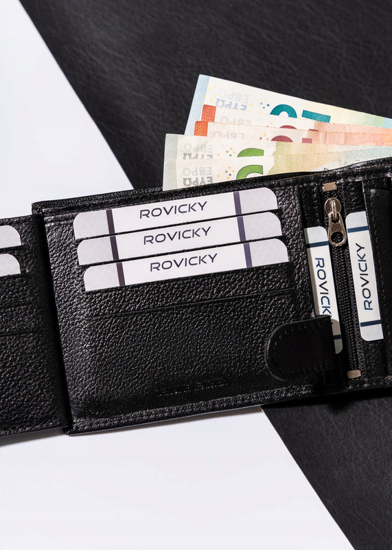 Skórzany rozbudowany męski portfel marki Rovicky