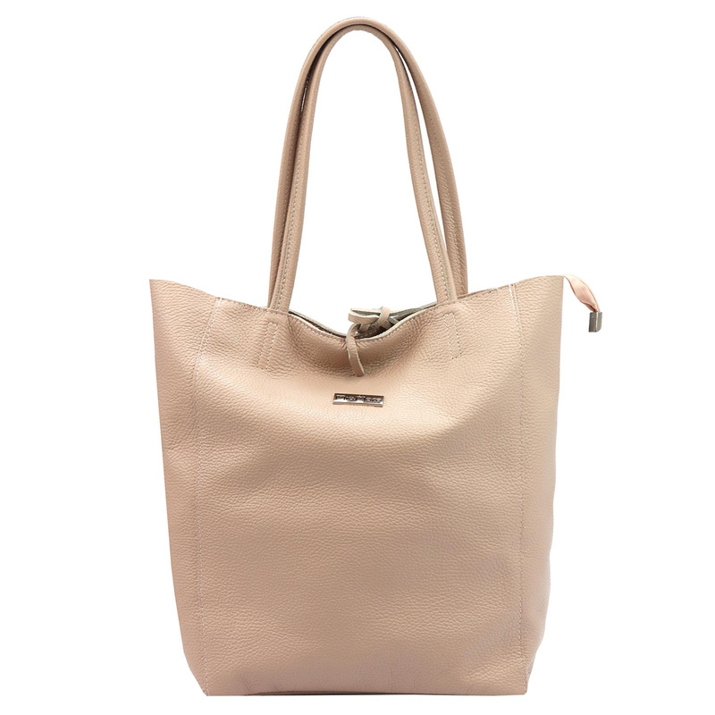 Skórzana damska shopperbag z kieszenią od MiaMore