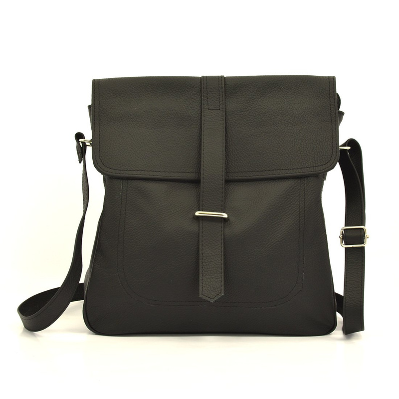 Skórzana damska listonoszka klasyczna przez ramię