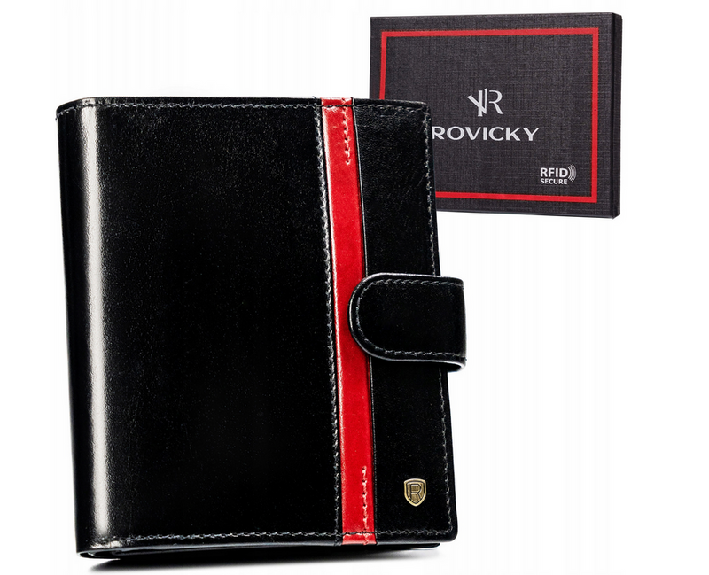 Stylowy Duży męski skórzany portfel z RFID Rovicky