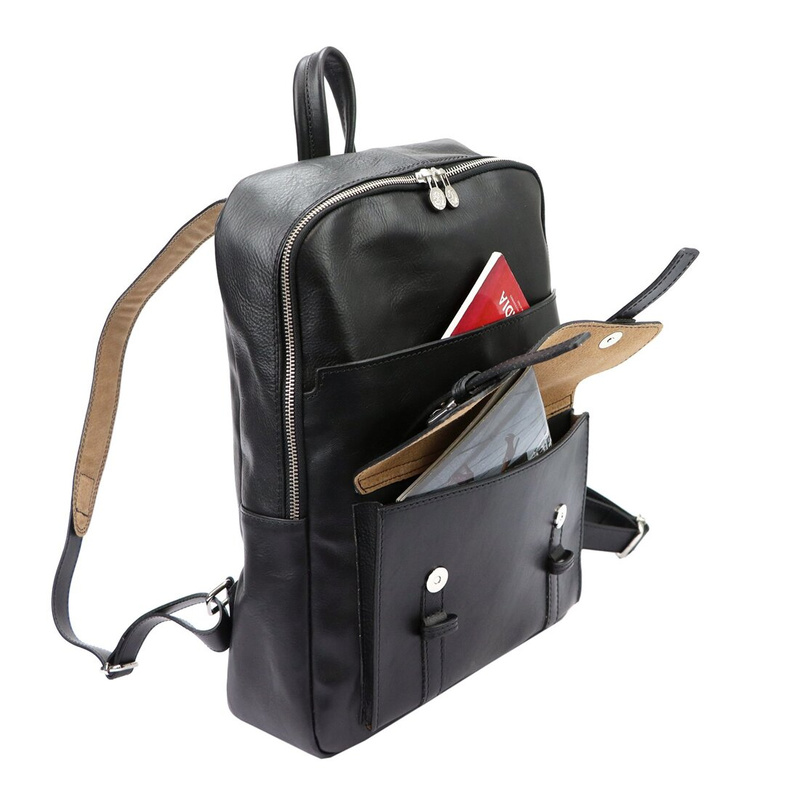 Florence Duży praktyczny damski plecak miejski skóra naturalna kieszenie