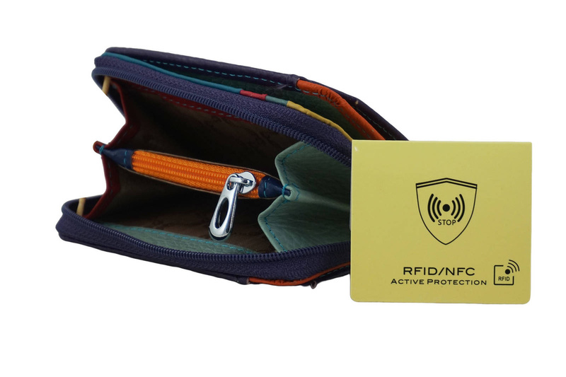 Portfel skórzany damski włoski - Fioletowy