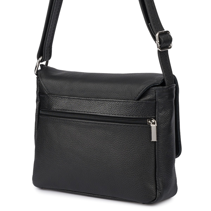 Skórzana Damska Torba listonoszka elegancka czarna Beltimore L41