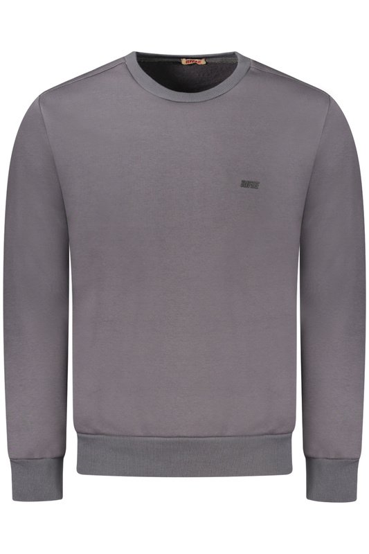 BLUZA Z KARABINEM BEZ ZAMKA MĘSKA SZARA