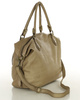 Torba biznesowa bowling retro bag skórzana - MARCO MAZZINI beżowa taupe
