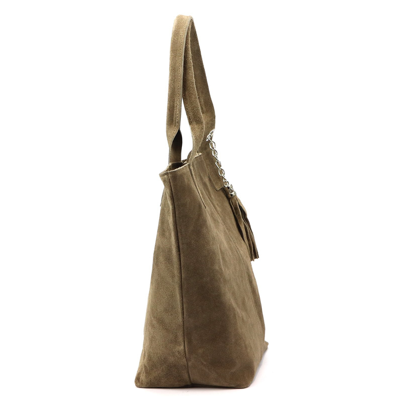 Vera Pelle damska shopperbag skóra naturalna zamszowa torebka na ramię duża