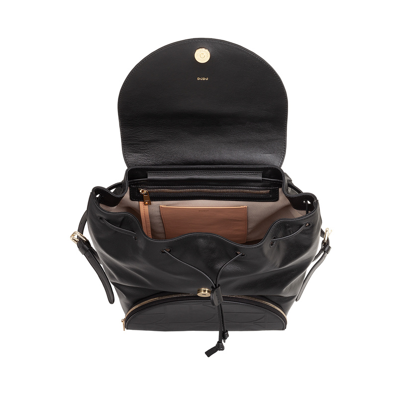 DUDU Duży Damski plecak skóra naturalna miejski z kieszeniami na magnes