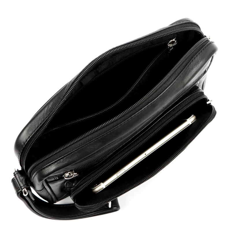 Nordee męska saszetka skóra naturalna torba do ręki z kieszeniami