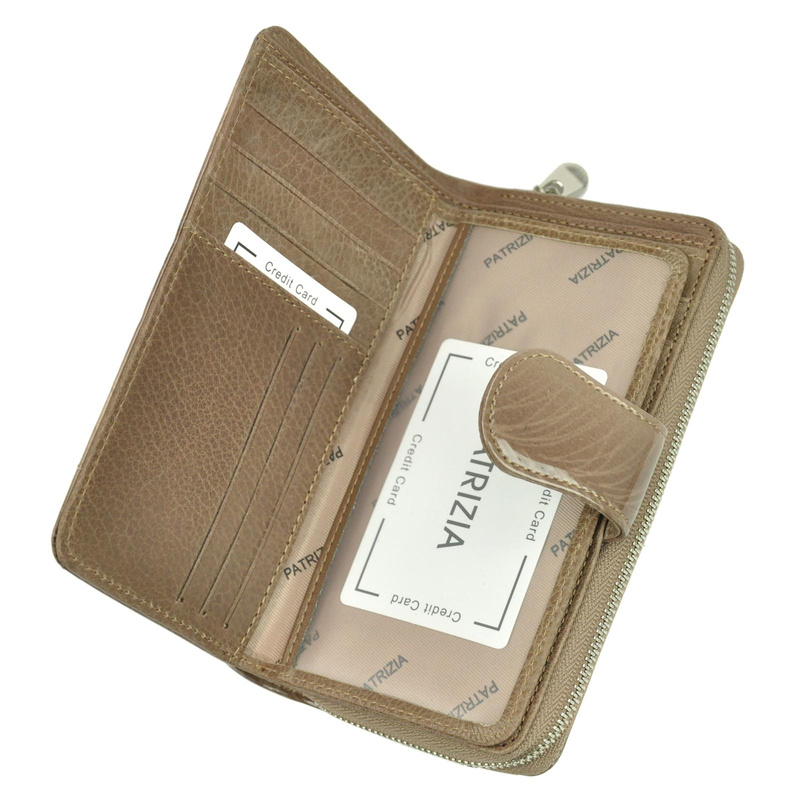Pionowy duży Skórzany damski portfel PATRIZIA RFID