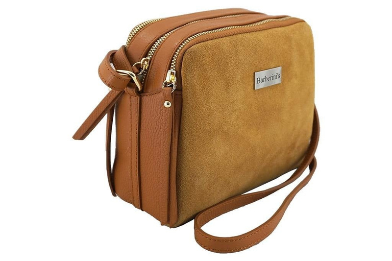 Damska skórzana listonoszka włoska - Zielona ciemna