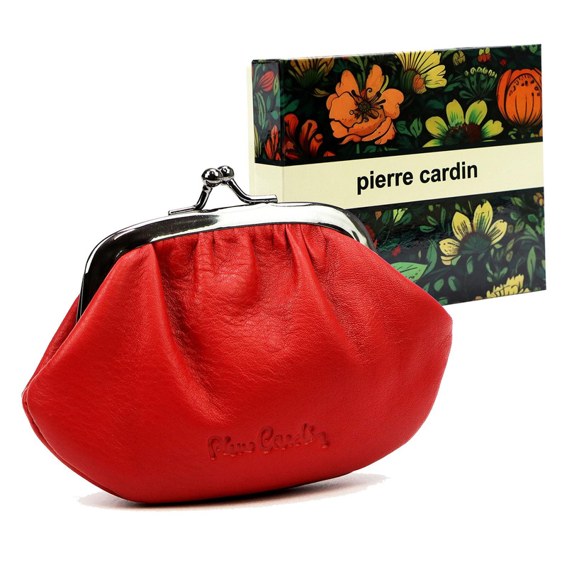 Pierre Cardin mała damska portmonetka skóra naturalna portfel na bigiel