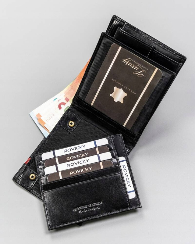 Elegancki skórzany portfel męski Rovicky z RFID