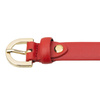 DUDU Damski skórzany pasek Skinny Waist Belt, Made in Italy, H 20mm, do sukienek, spodni jeansowych, ze złotą klamrą